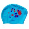 Large Long Hair Swim Cap Ear Protection Adult Swim Cap Silicone Swim Caps for Women Swimming; Light Blue