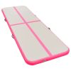 vidaXL Inflatable Gymnastics Mat with Pump 118.1"x39.3"x3.9" PVC Pink