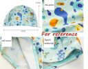 Kids Elastic Swimming Cap Cloth Fabric Swim Caps Blue Striped Love Print Bathing Cap